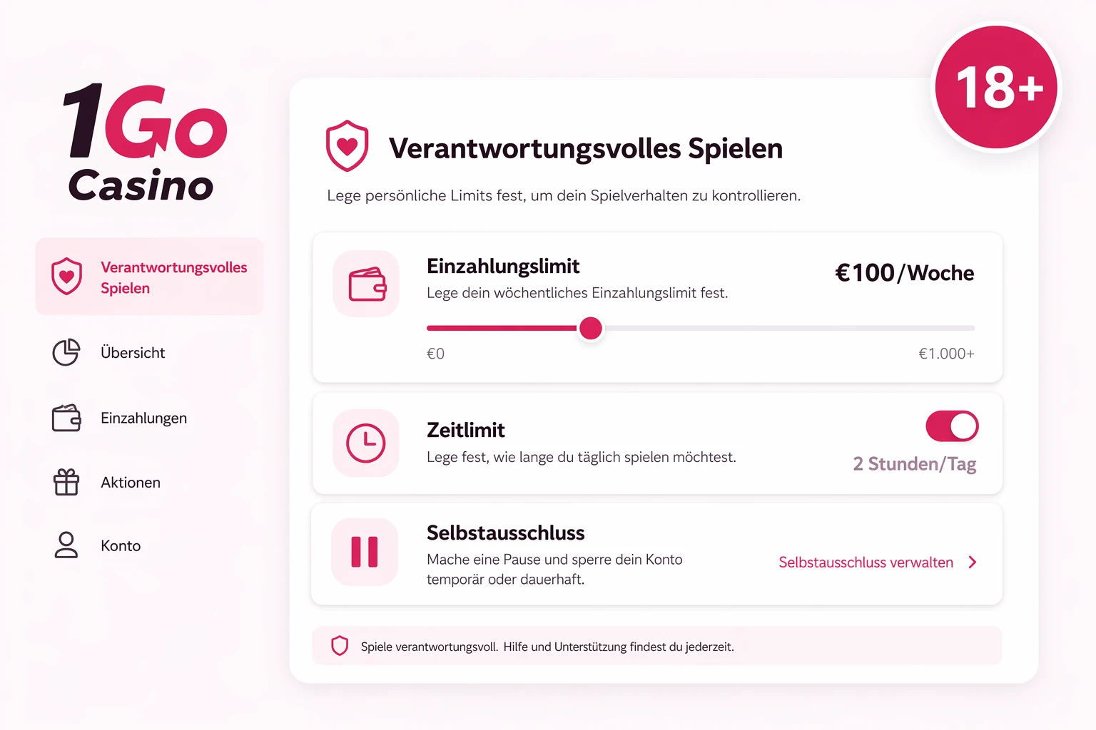 Verantwortungsvolles Spielen im Konto
